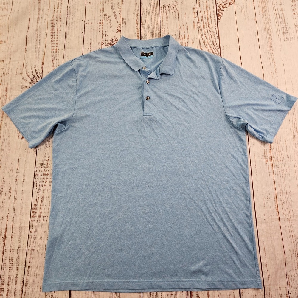 PGA Tour Blue Short Sleeve Polyester Performance Polo Shirt Men's 2XL